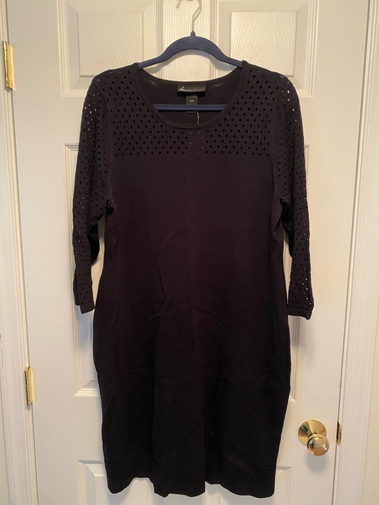 Lane Bryant Dresses & Skirts - Lane Bryant Black Long Sleeve Dress with Eyelet Design…size 14/16